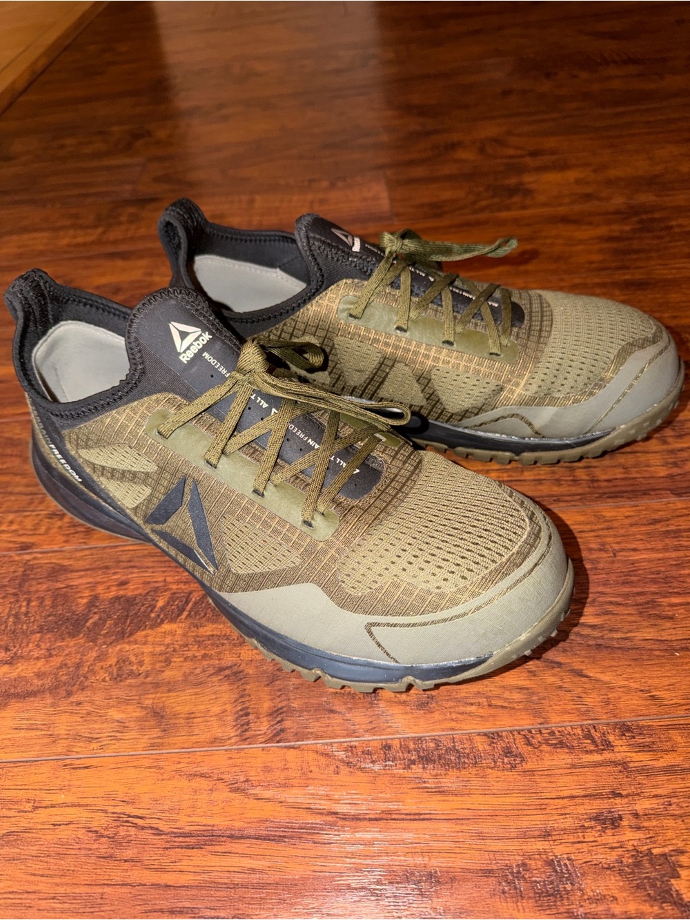 Reebok all-terrain freedom men’s olive green black memory tech trail shoes 11.5 - Picture 14 of 15